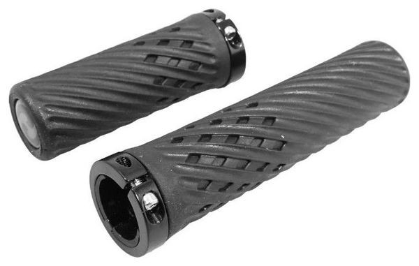 Poignee Vtt Herrmans Luna Lock 90-130Mm Noir Avec Collier Fermeture (Paire)