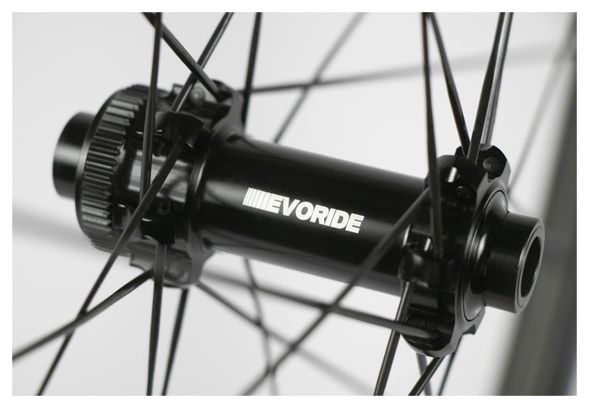 Paire de roues Evoride EvoJet 35mm - Noir - 700c Disque – 1395gr - 12x100 / 12x142 – Sram XDR - Centerlock – 2023