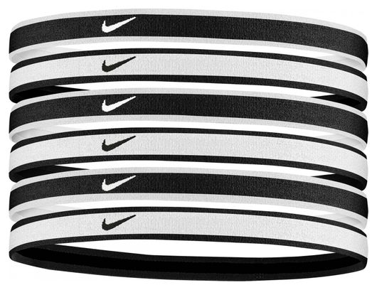 Nike Swoosh Sport 2.0 Mini-Stirnband (x6) Weiß Schwarz Unisex