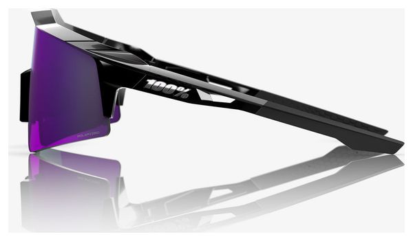 100% Speedcraft SL Polished Black HiPER Polarized Lavender Mirror Sunglasses