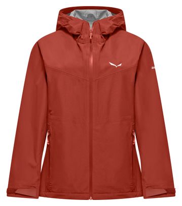 Giacca impermeabile Salewa Puez 2.5L Powertex rossa da donna