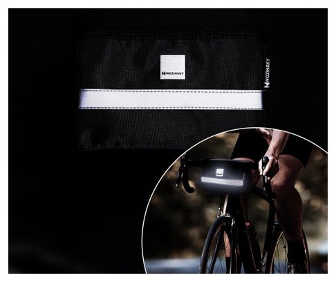Sacoche de guidon de vélo avec pochette téléphone 2L - Noir