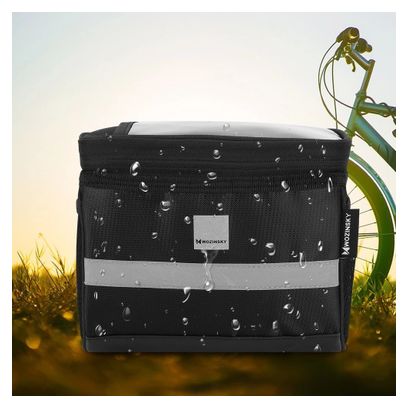 Sacoche de guidon de vélo avec pochette téléphone 2L - Noir