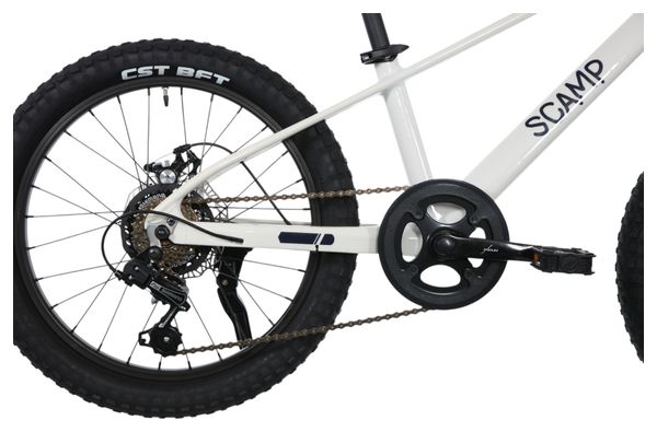 Scamp TallFox Shimano Tourney 7V 20'' witte semi-stijve MTB voor kinderen