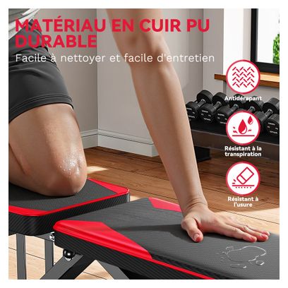 Banc de musculation réglable fitness pliable compact Noir