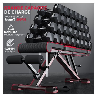 Banc de musculation réglable fitness pliable compact Noir