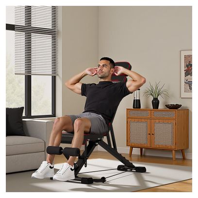 Banc de musculation réglable fitness pliable compact Noir