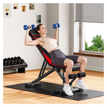 Banc de musculation réglable fitness pliable compact Noir