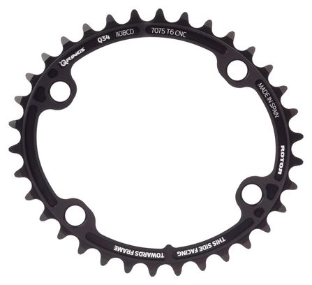 ROTOR ALDHU 3D+ Ovale Kettingring Intern 4x110mm Zwart