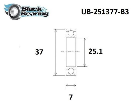 Roulement B3 - Blackbearing - 251377-2rs - 25 1 x 37 x 7 mm