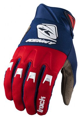 Pair of Long Kenny Track Gloves Blue Nany / Red