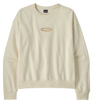 Sudadera de manga larga Patagonia '95 Oval Logo Daily Crew Blanca Mujer