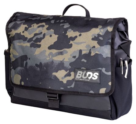 Kuriertasche mit Schulterriemen und Gepäckträgerbefestigung Buds City Bag Light Schwarz Camo