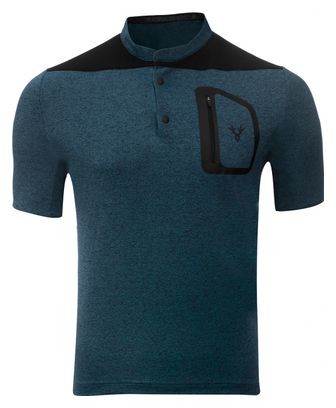 LeBram Parpaillon Gravel Short Sleeve Jersey Grey Oil Blue Straight Cut