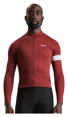 Maillot Manches Longues Rapha Core Thermal Bordeaux/Blanc Homme