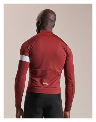 Maillot Manches Longues Rapha Core Thermal Bordeaux/Blanc Homme