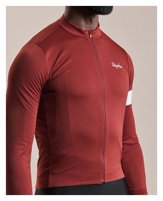 Maillot Manches Longues Rapha Core Thermal Bordeaux/Blanc Homme
