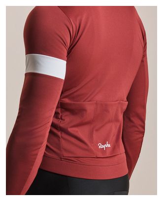Maillot Manches Longues Rapha Core Thermal Bordeaux/Blanc Homme