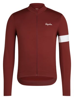 Maillot Manches Longues Rapha Core Thermal Bordeaux/Blanc Homme