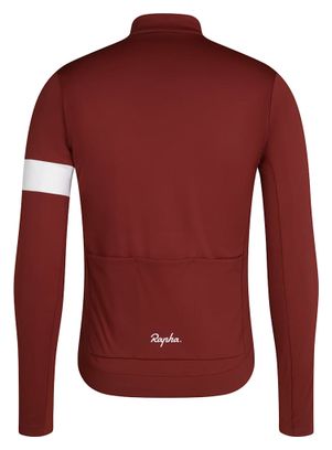 Maillot Manches Longues Rapha Core Thermal Bordeaux/Blanc Homme