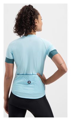 Maillot Cyclisme Manches Courtes Femme Bleu Clair
