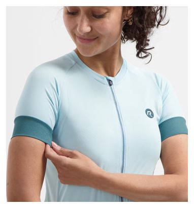 Maillot Cyclisme Manches Courtes Femme Bleu Clair