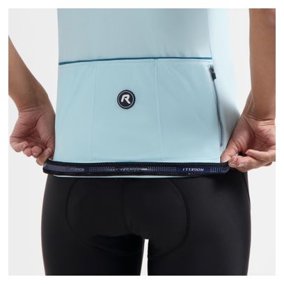 Maillot Cyclisme Manches Courtes Femme Bleu Clair