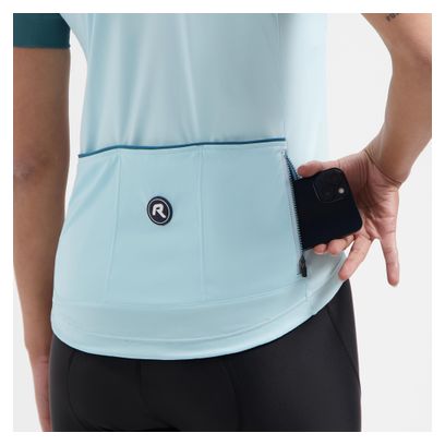 Maillot Cyclisme Manches Courtes Femme Bleu Clair