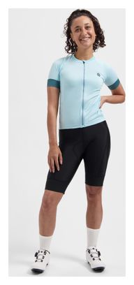 Maillot Cyclisme Manches Courtes Femme Bleu Clair