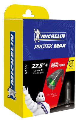 Chambre a air velo 27.5 x 2.45-3.00 Michelin protek max b6 valve presta 40mm