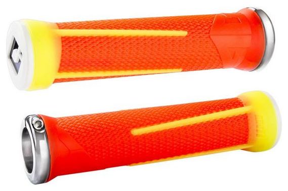 ODI Manopole Coppia di AG-1 Lock-On Orange / Yellow