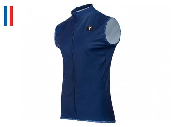 Le Bram Allos Sleeveless Jacket Blue Fitted