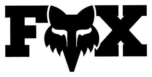 Fox F Head X 7.6 cm Stickers Black