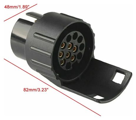 Adaptateur Velkyne Prise 7 Broches vers 13 Broches Boule Attelage 12V Noir