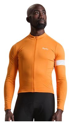 Maillot Manches Longues Rapha Core Thermal Orange/Blanc Homme