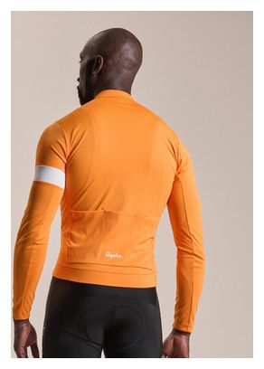 Maillot Manches Longues Rapha Core Thermal Orange/Blanc Homme
