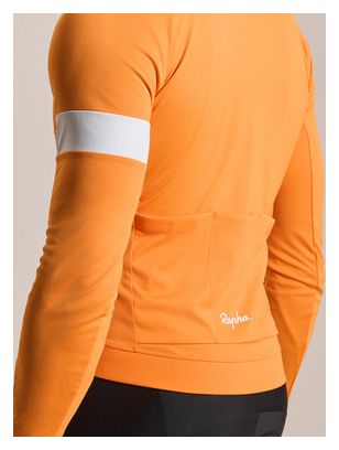Maillot Manches Longues Rapha Core Thermal Orange/Blanc Homme