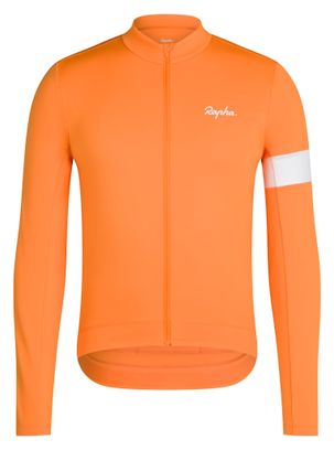 Maillot Manches Longues Rapha Core Thermal Orange/Blanc Homme