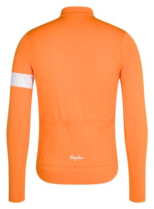 Maillot Manches Longues Rapha Core Thermal Orange/Blanc Homme