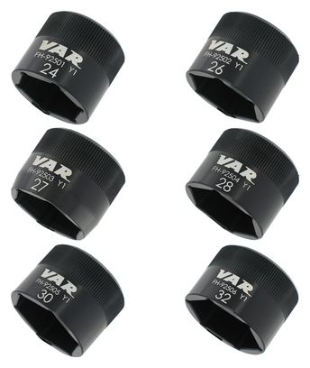 Set of 6 Var Flat-Face Sockets for Fork Caps