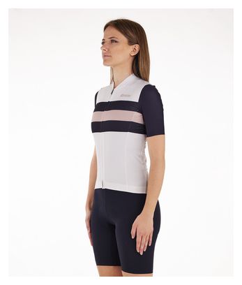 Maillot Manches Courtes Femme Santini Eco Sleek Bengal Noir/Blanc