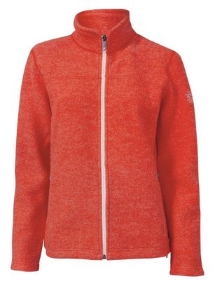 Ivanhoe gilet zippé en laine pour femme Beata Rouge Mandarine-Orange