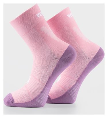 Chaussettes Vertical Mountain High Double-Layer Rose