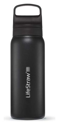 Bouteille filtre à eau LifeStraw Go 2.0 isolée en acier inoxydable noir 1 litre-Noir