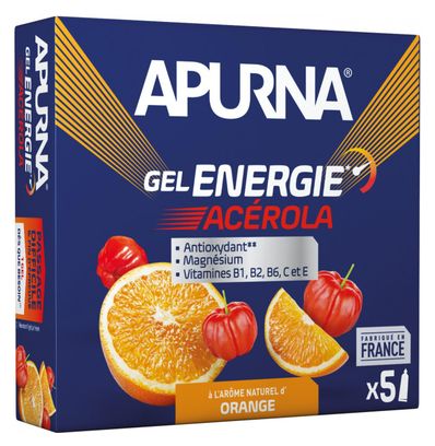 Gel Energetique APURNA Passage Difficile Booster Acerola Orange 5 x 35g