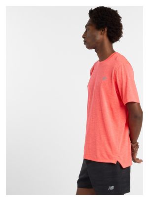 New Balance Athletics Heren Rode Trui met Korte Mouwen