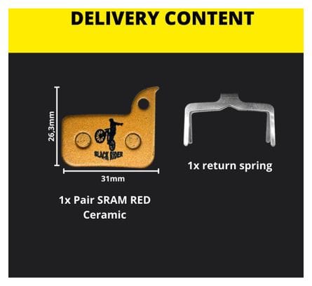 Paires de Plaquettes BLACK RIDER pour SRAM Red Céramique "Progressif"