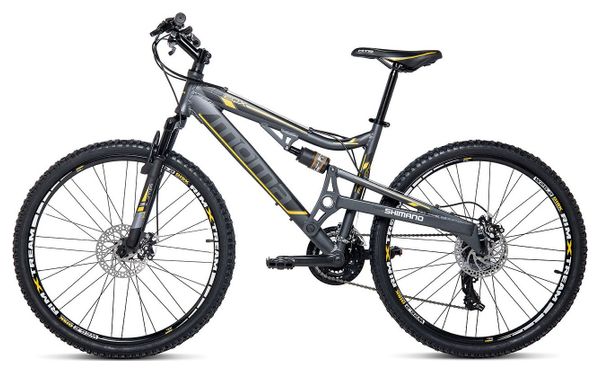 Moma Bikes Bicicleta Montaña EQX 26'Alu, SHIMANO 24V, Doble Freno Disco, Doble Susp. (Varias Tallas) 