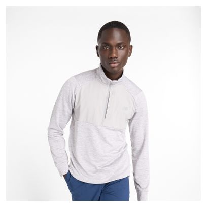 Camiseta Térmica New Balance Athletics Heat Grid Gris, Hombre, 1/2 Cremallera