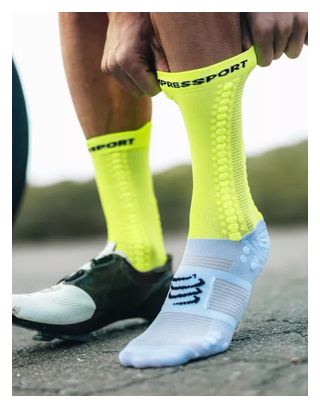 Compressport Pro Racing Socks v4.0 Bike White/Yellow